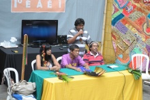 Uma das mesas de debates realizadas no Anfiteatro Junito Brandão. Fotógrafo Antônio Albuquerque. Acervo do Núcleo de Memória.