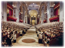 Abertura do Concílio Vaticano II na Basílica de São Pedro em Roma.