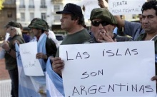 Manifestação argentina pela posse das Malvinas.
