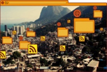 página web do Instituto de Midias Digitais que sinaliza a implantação da rede de Internet sem fio em comunidades do Rio.