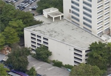 Vista aérea do edifício garagem. Fotógrafo Nilo Lima. Acervo do Núcleo de Memória.