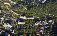 Vista aérea do campus da Gávea. Fotógrafo Nilo Lima. Acervo do Núcleo de Memória.