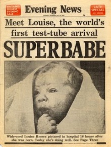 Jornal inglês anuncia o nascimento do primeiro bebê de proveta.