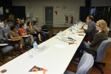 Mesa de abertura com o Decano do CTCH Prof. Júlio Diniz e a Profa. Monah Winograd (PSI). Fotógrafo Antônio Albuquerque.