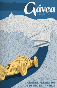 Cartaz que anuncia o 5º Grande Prêmio do Circuito da Gávea em 1937.