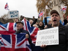 Manifestantes a favor do Brexit. Agência Brasil/AMD