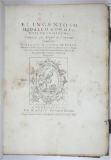 Edição Princeps do Dom Quixote. Madri, 1605-1615.