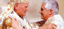 O Papa João Paulo II e o, então, cardeal Ratzinger