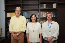 O Vice-Reitor para Assuntos Administrativos, Prof. Ricardo Tanscheit, e equipe. Fotógrafo Antônio Albuquerque. Acervo Núcleo de Memória.