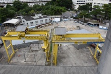 Canteiro das obras do Metrô Linha 4. Fotógrafo Antônio Albuquerque. Acervo do Núcleo de Memória.