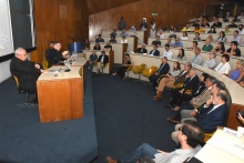 Fala do Cardeal Dom Paulo Cezar Costa, no auditório do RDC. Fotógrafo Antônio Albuquerque.