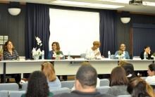 Palestrantes no Auditório Padre Anchieta. Fotógrafa Carol Lucchetti. Acervo do Projeto Comunicar.