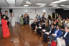 Apresentadores e plateia no auditório Padre Anchieta. Fotógrafo Antônio Albuquerque.