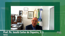Participação do Reitor Pe. Josafá Carlos de Siqueira S.J. na cerimônia de formatura on-line.