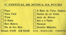 Cédula da votação popular na melhor música em uma das fases do Festival. Acervo do Prof. Luis Reznik.