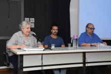 Conferência de abertura, Democracia e Cidadania, com os professores Margarida de Souza Neves e Antônio Edmilson, no auditório Padre Anchieta. Fotógrafo Antônio Albuquerque.