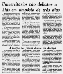 Matéria no Jornal do Brasil de 1 de outubro de 1987.