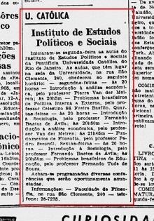 Nota no jorenal Diário de Notícias, 04/05/1955, p. 12. Hemeroteca Digital Brasileira.