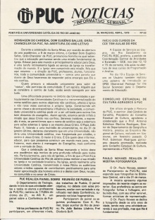 Capa do PUC Notícias de março de 1979.