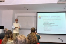 Aula Magistral do Prof. Enrique Victoriano Anda  no auditório Amex. Fotógrafa Pamella Vasconcellos. Acervo do Projeto Comunicar.