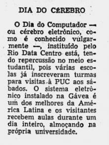 Nota no jornal Correio da Manhã, 16/06/1968, p. 12.