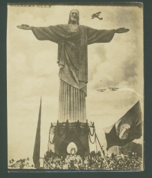 Postal da Inauguração do Cristo Redentor.