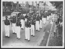 Grupo de integralistas em manifestação pública. 1939.