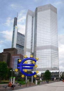 O Banco Central Europeu, em Frankfurt, Alemanha.