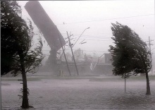 A força de desttruição do furacão Katrina.