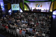 Abertura do Congresso, no Ginásio Poliesportivo. Fotógrafo Antônio Albuquerque.