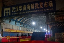 Mercado de Wuhan, onde teria se iniciado a contaminação pelo novo coronavírus. Noel Celis/AFP
