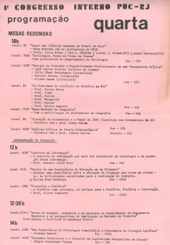 Parte da programação do Congresso.