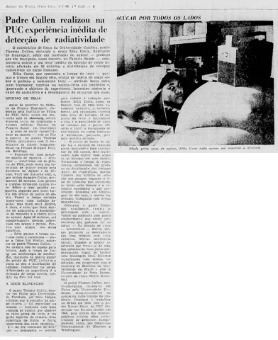 Matéria do Jornal do Brasil de 05/07/1966 sobre a experiência.