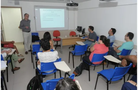 Palestra realizada no Espaço Leandro Konder. Fotógrafo Antônio Albuquerque. Acervo Núcleo de Memória.