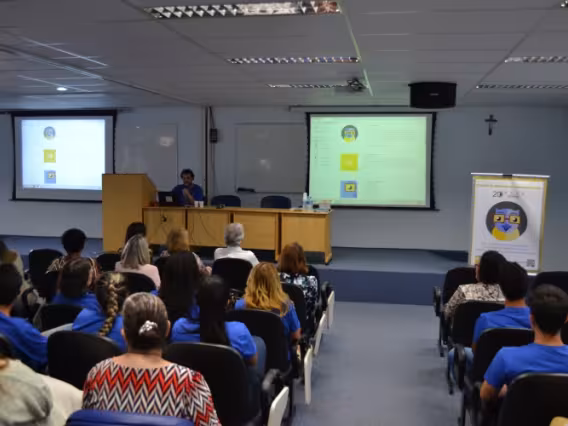 Apresentação do novo sistema da Biblioteca, no auditório B8. Fotógrafo Antônio Albuquerque.