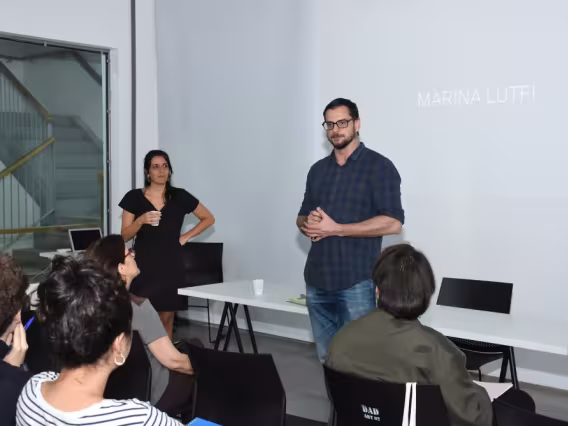 Palestra realizada no Hall do prédio do DAD. Fotógrafo Antônio Albuquerque.