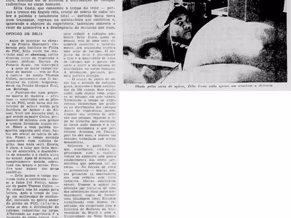 Matéria do Jornal do Brasil de 05/07/1966 sobre a experiência.