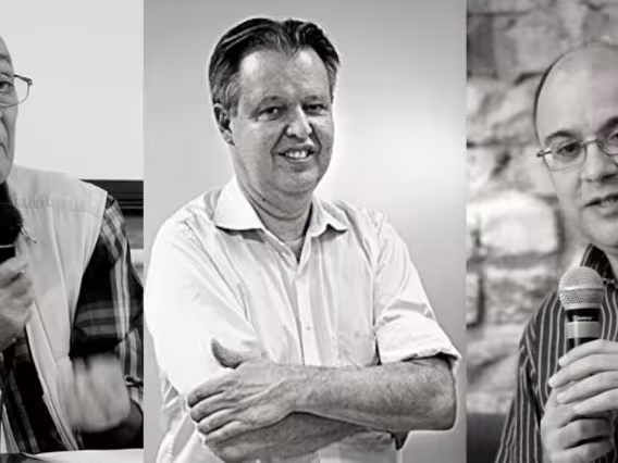 Os professores Luiz Werneck Vianna (CIS), Mauro Osório (UFRJ) e Jairo Nicolau (FGV). Divulgação.