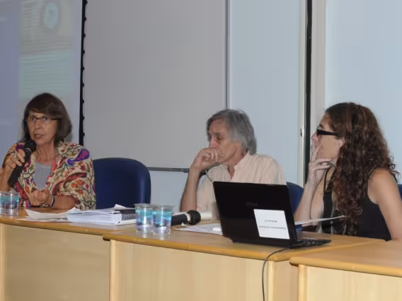 Palestrantes durante o evento. Fotógrafo Antônio Albuquerque. Acervo do Núcleo de Memória.