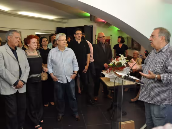 Luiz Carlos Barreto, Lucy Barreto, Roberto Farias e o Prof. Miguel Pereira. Fotógrafo Weiler Filho. Acervo do Projeto Comunicar.