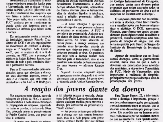 Matéria no Jornal do Brasil de 1 de outubro de 1987.