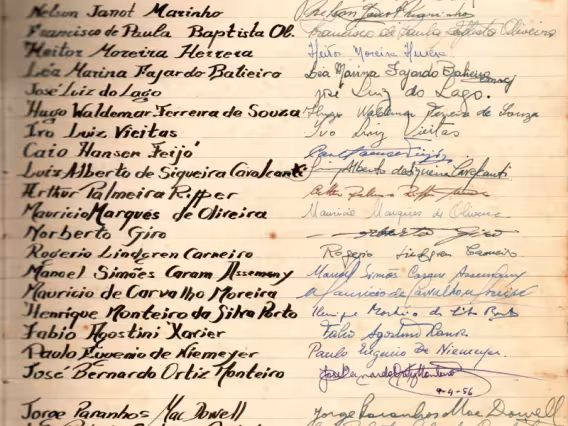 Página com algumas das assinaturas de adesão ao Código de Honra.