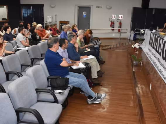 Palestra do Simpósio, no auditório Padre Anchieta. Fotógrafo Antônio Albuquerque.