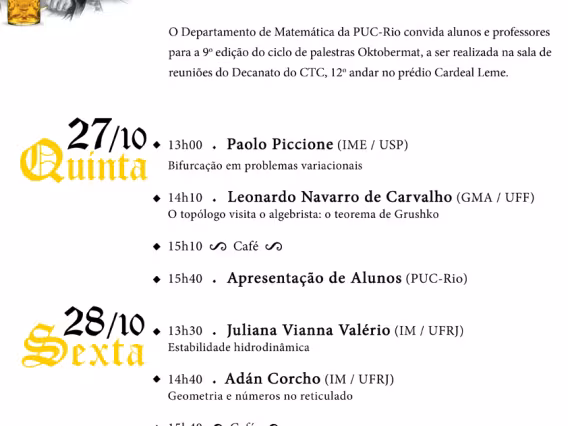 Cartaz com a programação do evento.