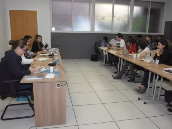 Fala da Profa. Monica Herz (IRI), no evento realizado no Auditório do IRI. Fotógrafo Antônio Albuquerque. Acervo Núcleo de Memória.