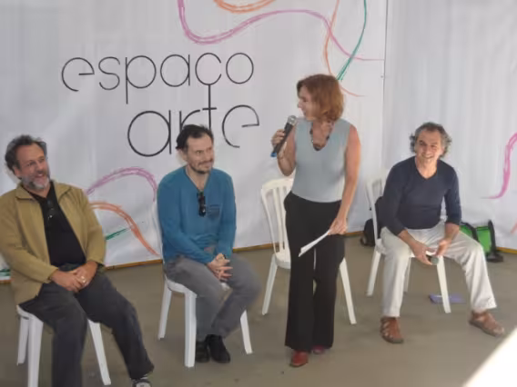 Os diretores Fábio Ferreira, Enrique Diaz, Alessandra Vanucci e Norberto Presta. Fotógrafo Antônio Albuquerque. Acervo Núcleo de Memória.