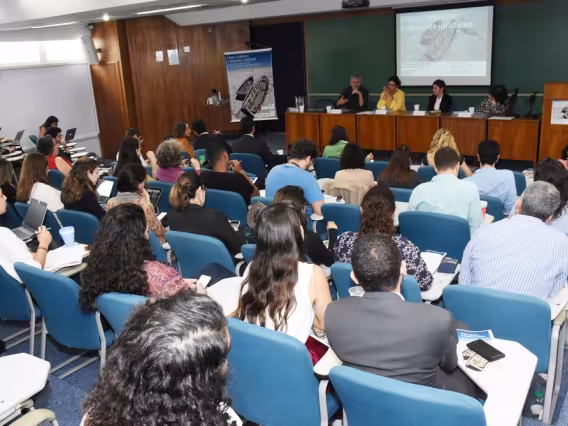 Abertura do evento, realizado no auditório B6. Fotógrafo Antônio Albuquerque.