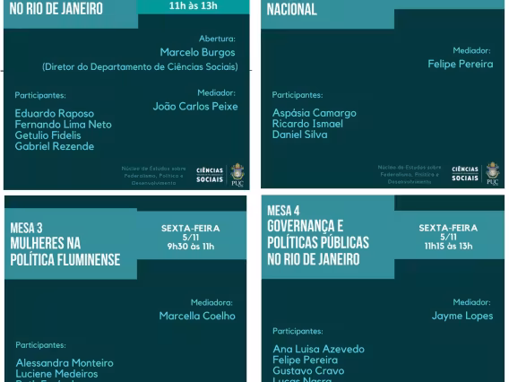 Programação do evento.