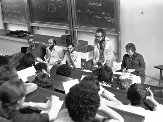 Reunião sobre o MUSP em um auditório da Química. Fotógrafo Antônio Albuquerque.