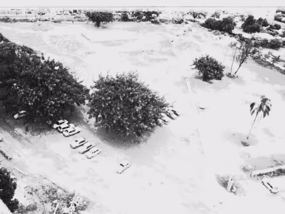 Vista do alto do terreno quase vazio. 1980. Fotógrafo Antônio Albuquerque.